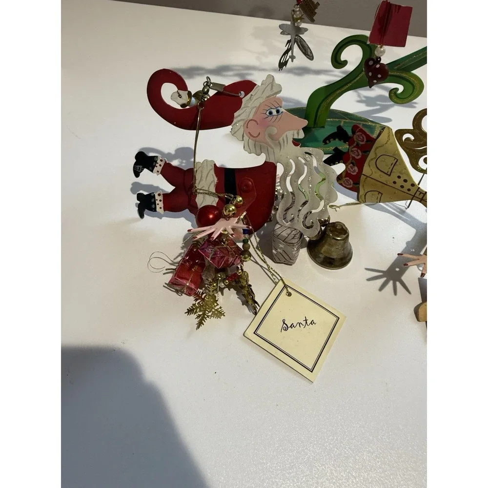 4 Piece Karen Rossi‎ Silvestri Fanciful Flights Ornaments SANTA SHOPPER COUPONER